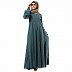 Umbrella cut abaya with long cuff sleeves- Mist Blue